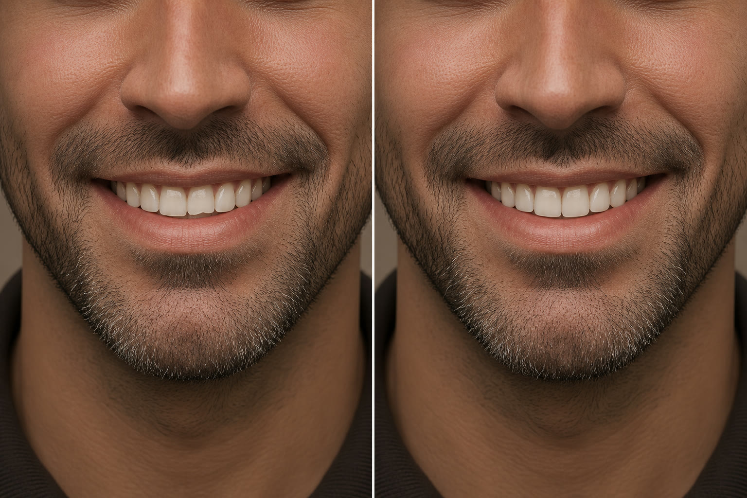 Male smile transformation concept