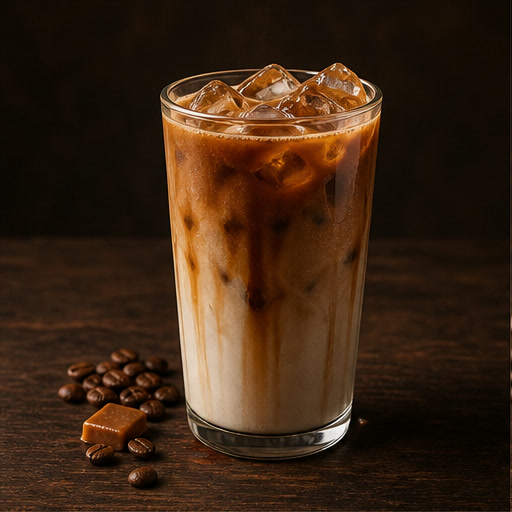 Iced caramel latte