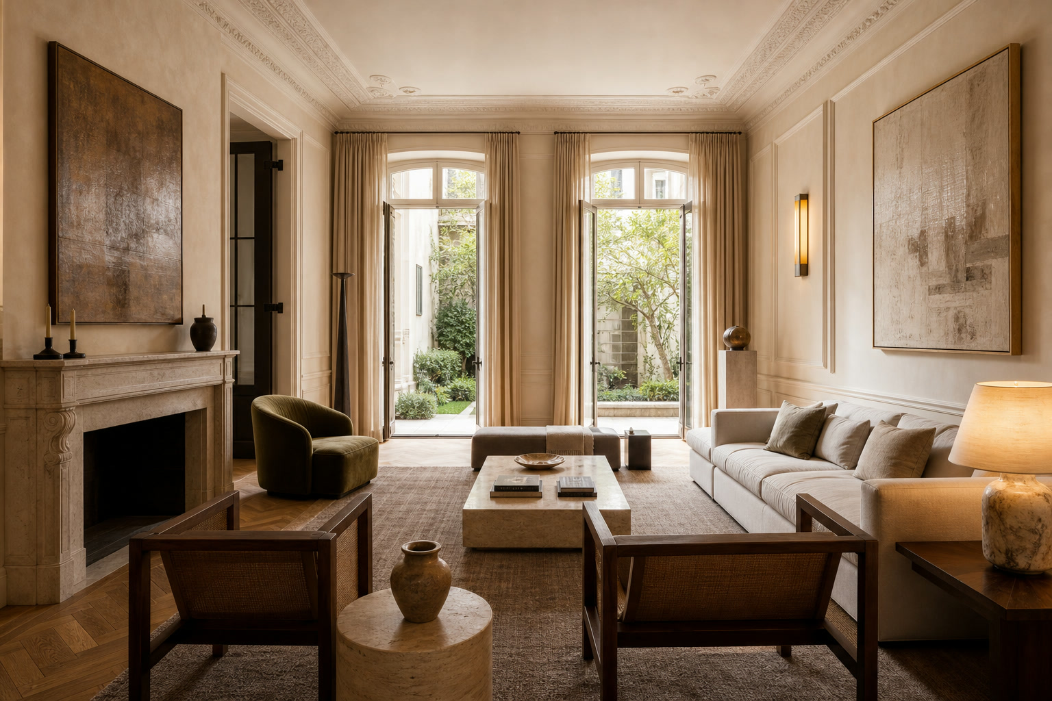 Interior clásico contemporáneo de Maison Verne