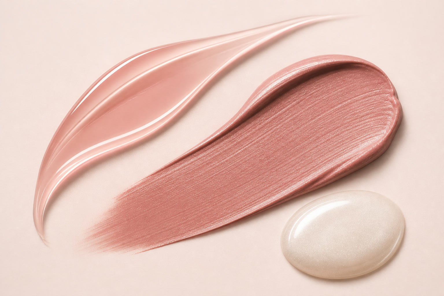 VELVA rose makeup and skincare textures